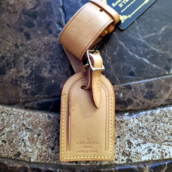 Louis Vuitton Natural Keepall Alma Leather Luggage Tag with loop strap cuff set - Picture 2 of 4